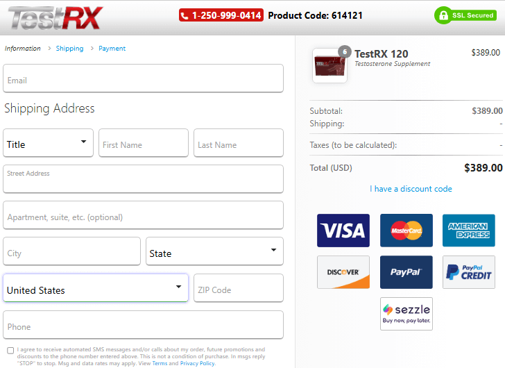 TestRX - Secure Checkout 